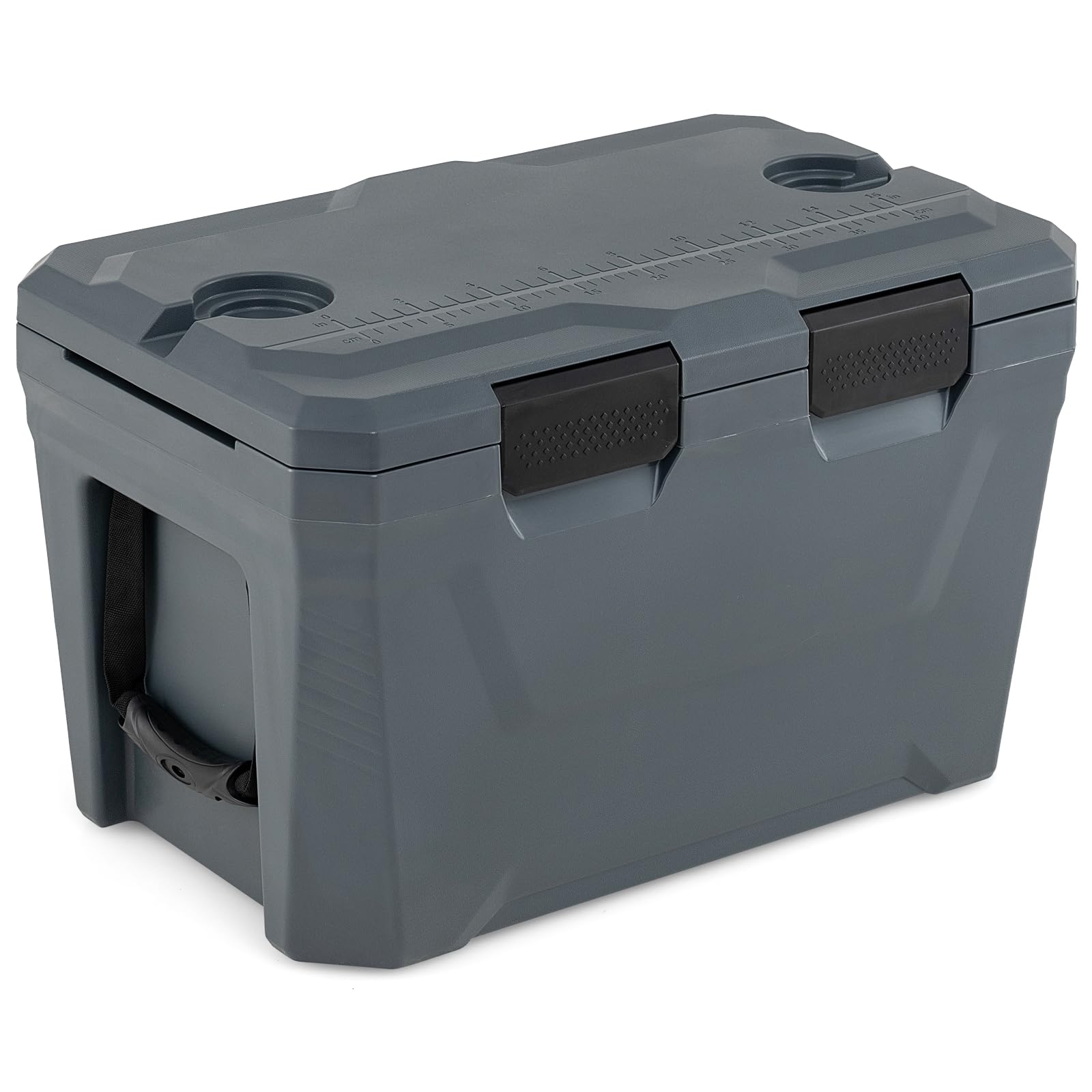 Insulated Portable Cooler, Hard Shell Ice Chest w/ 2 Cup Holders, Bottle Opener, Drain Pl…
