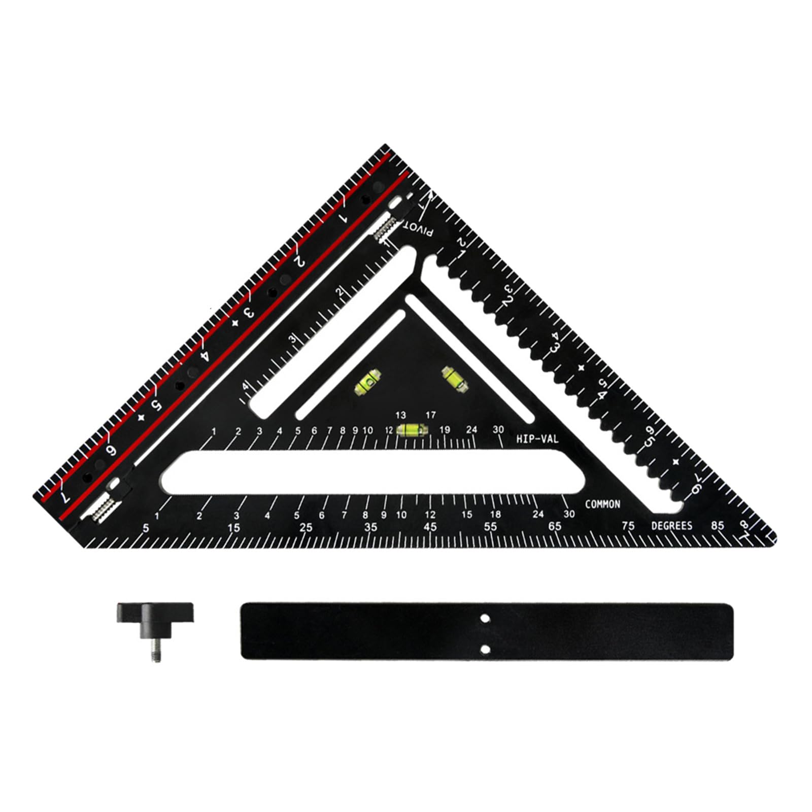 Kalttoy Foldable Triangles Square Ruler With Positioning Rod For Drafting Angles Measurement, Accurate Drawing Measuring Ruler