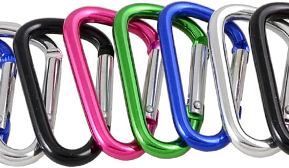 uxcell Aluminum Carabiner Keychain Clip, 10 Pcs Colorful D Shaped Keyring Ring Spring Buckle Clip for Indoor Outdoor Use, Backpack Clip Snap Hooks Lock for Fishing Traveling, Hiking - Image 3