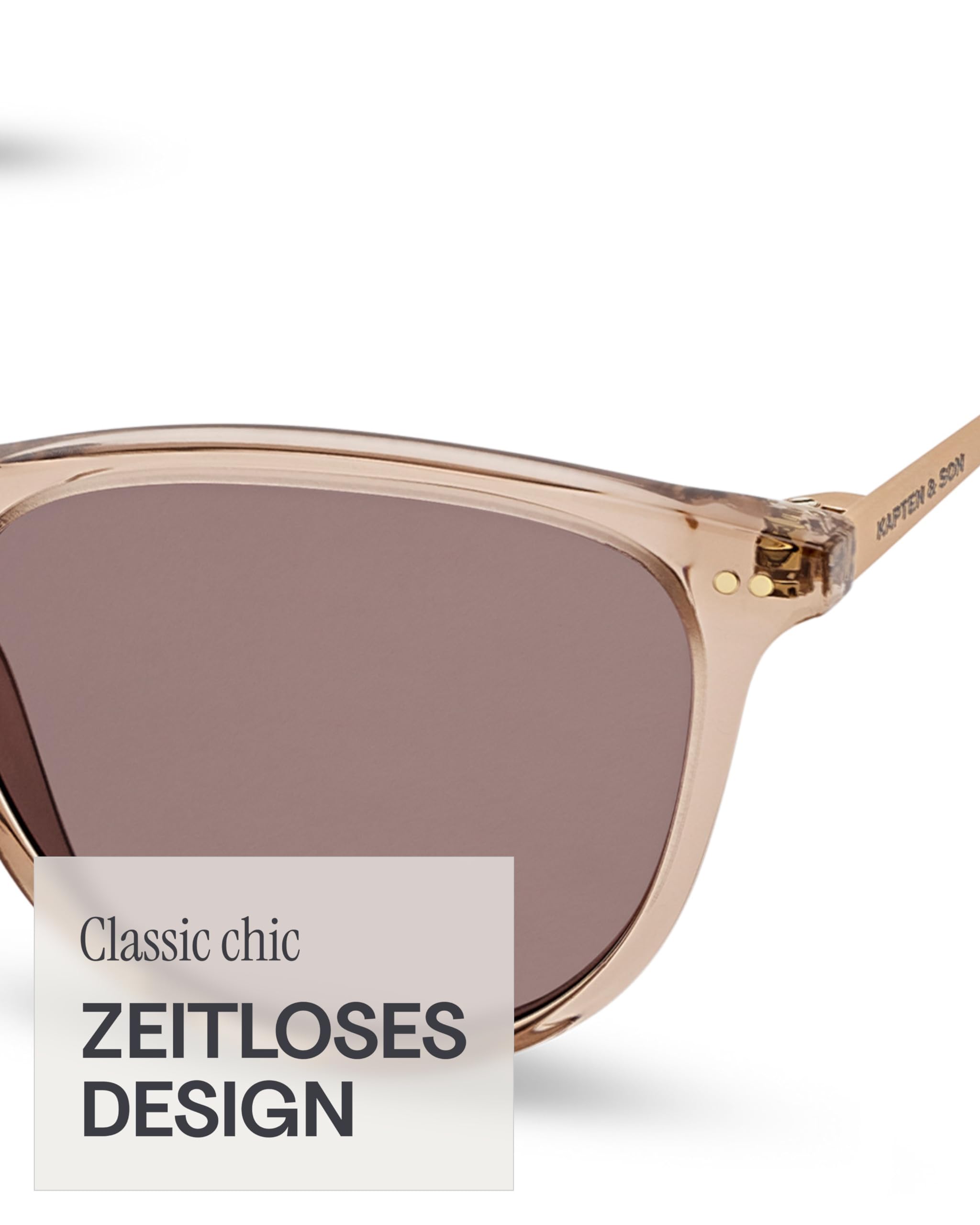 Kapten & Son Sonnenbrille Rome | Sonnenbrille Damen Schmal mit Sonnen- und UV-Schutz | Für schmale bis mittlere Kopfgrößen | Stylische, runde Gläserform | Goldene Akzente | hochwertige Materialien