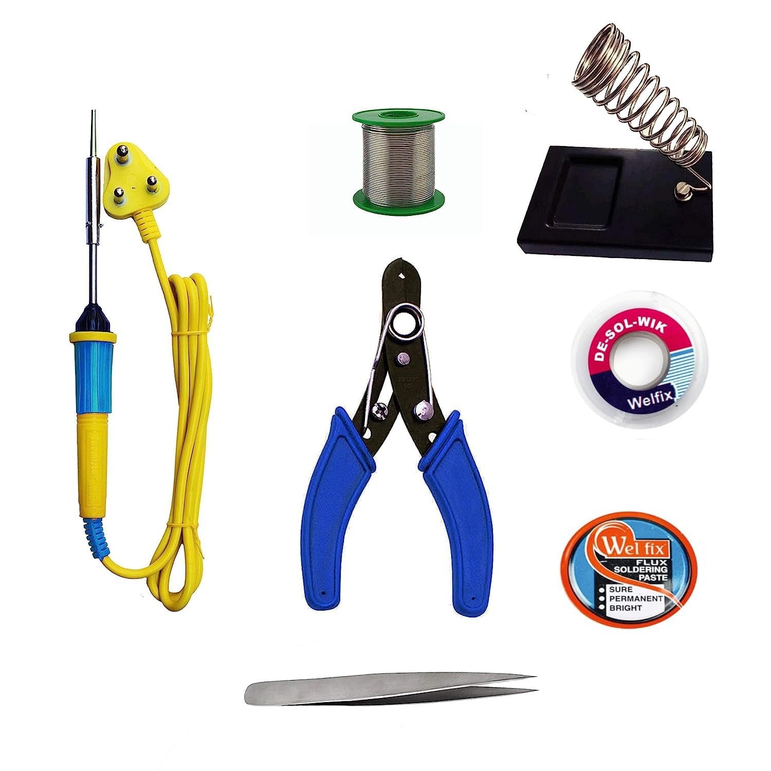 Waico 7 IN 1 Solder Iron kit, Electric 25W Soldering Iron Kit Set for Beginners with Wire cutter, Iron Stand, Soldering Paste, Soldering Wire, Tweezer (7 In 1 Combo) (B0CSYHH8V6) Amazon Price History, Amazon Price Tracker