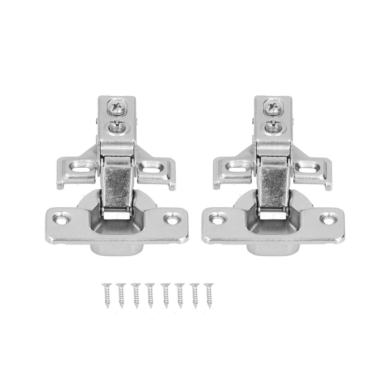 Soft Close Hydraulic Damping Cabinet Hinges 105 Degree Short Arm, Heavy Duty Steel for Bookcases Wardrobes Cabinets Drawers