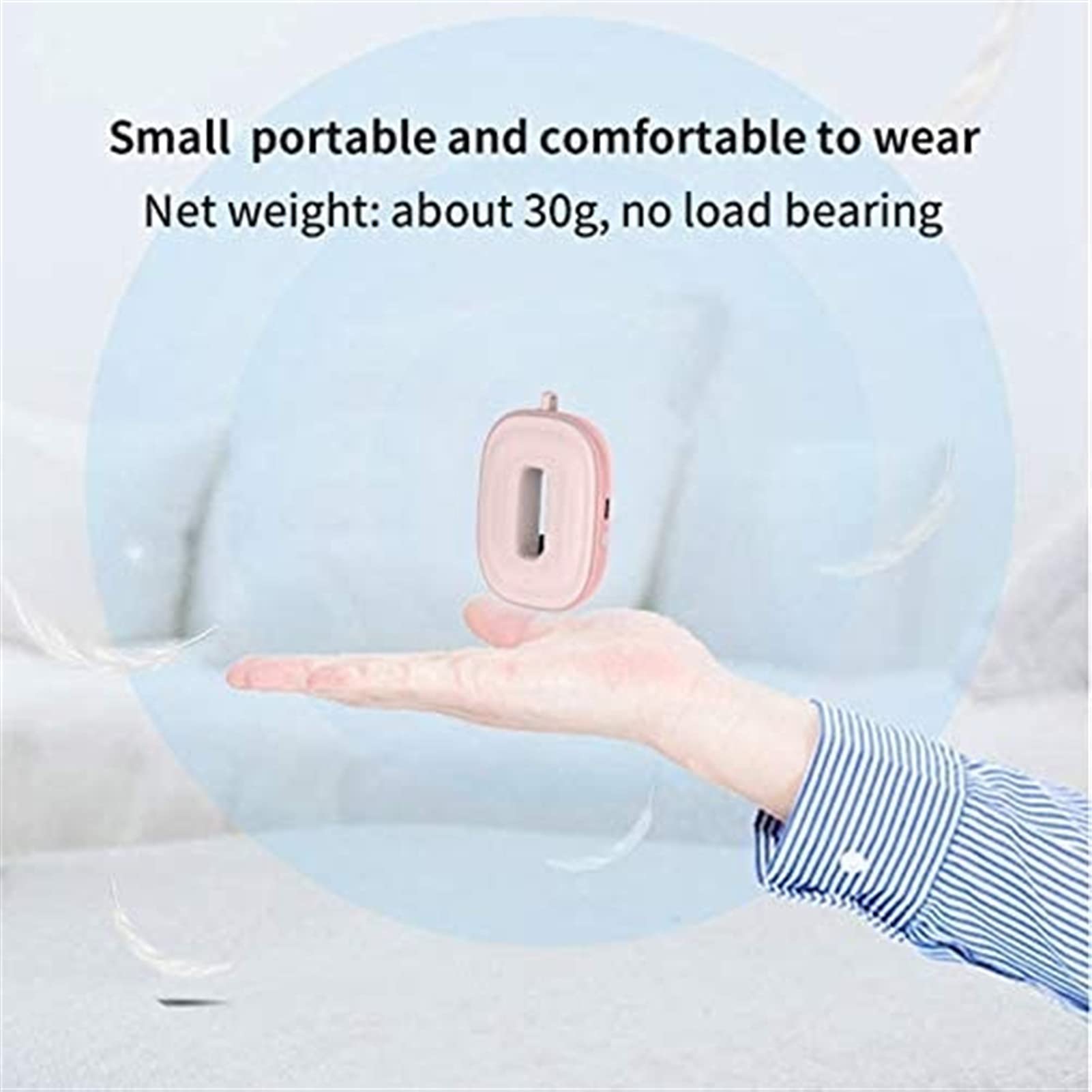 2 piezas de purificador de aire para colgar en el cuello, elegante, personal, portátil, barra de oxígeno para coche, purificador de aire negativo (color: rosa)