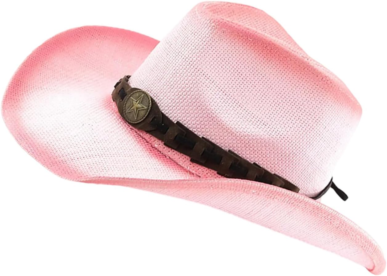 Fedoras Panama Hat Unique Star Buckle Wide Brimmed for Women Men Photo Props Western for Men Women Unisex Headwear