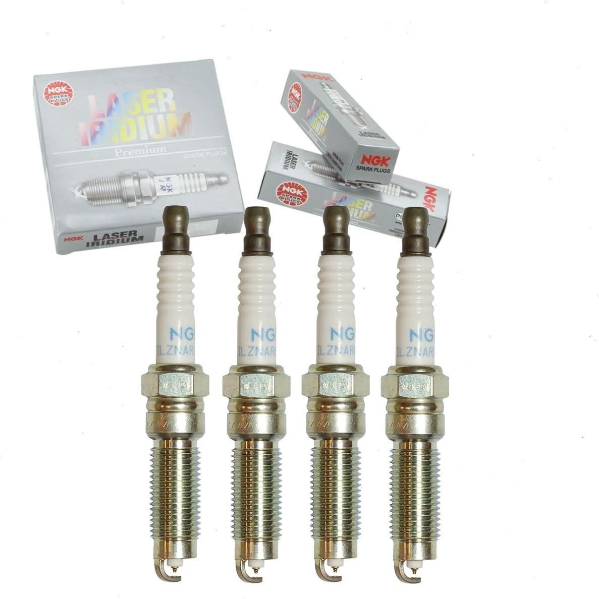 4 pc NGK Laser Iridium Spark Plugs compatible with Ford Fusion 1.5L L4 2014-2020