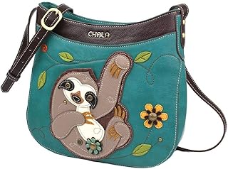 Chala Handbags Sloth Crescent Crossbody Handbag Purse, Sloth Lovers