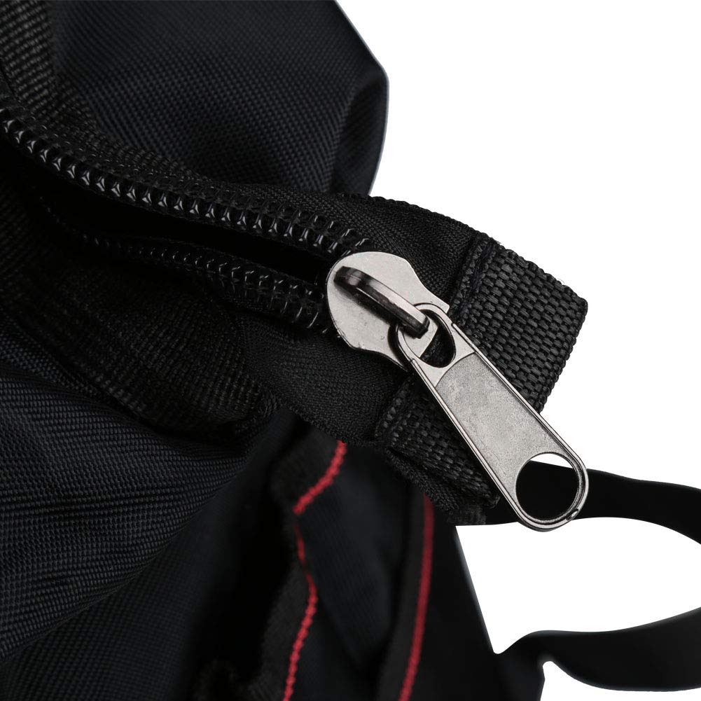 Tbest 1680D Torba na Narzędzia Ox Cloth Duty z Paskiem Odblaskowym Multi Pocket dla Elektryków Pracowników Budowlanych (BLACK)