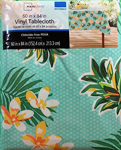 Summer Pineapple Pattern Rectangular Vinyl Tablecloth (60 x 84 Inches)