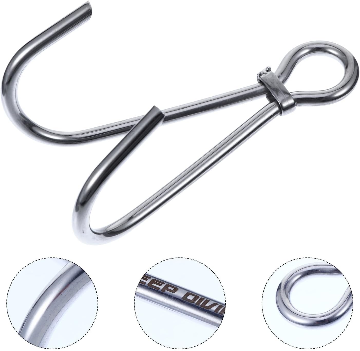 Zerodeko Double Stainless Steel Drift Hook Scuba Diving Dual Steel Hook Corrosion-Resistant for Underwater Safety Gear