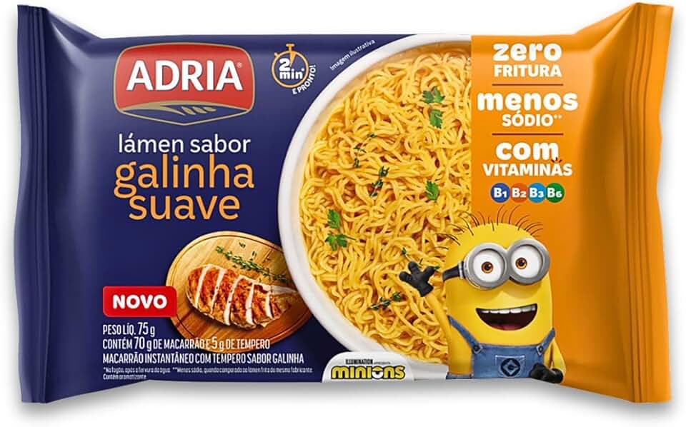ADRIA MACARRAO INST N FRITO GALINHA INFANTIL MINIONS 75G