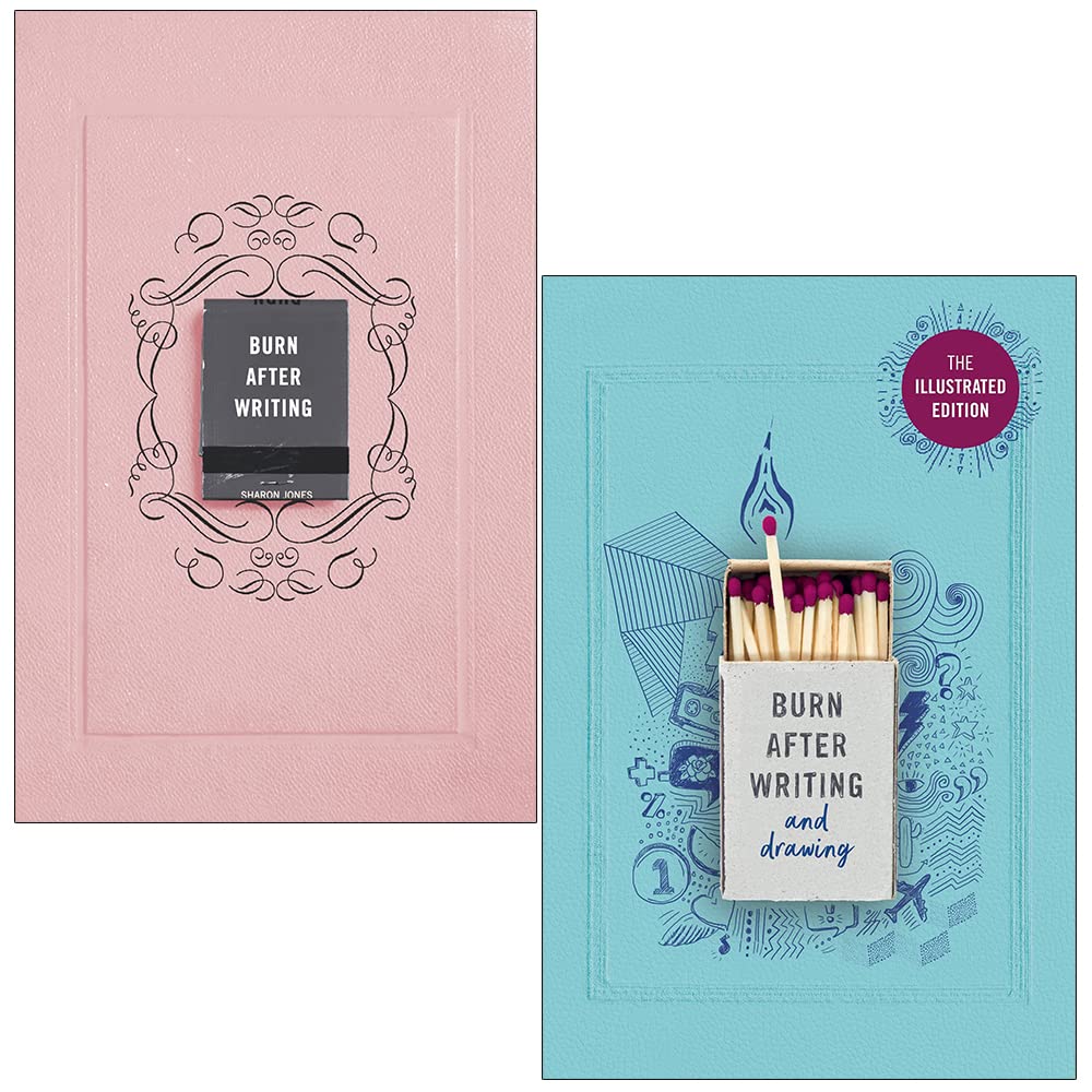 Burn After Writing By Sharon Jones & Burn After Writing and Drawing Illustrated By Rhiannon Shove 2 Books Collection Set