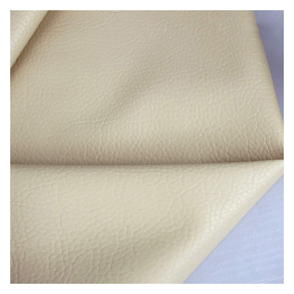 Vinyle souple en PU cuir beige texturé pour l'ameublement intérieur et la maroquinerie