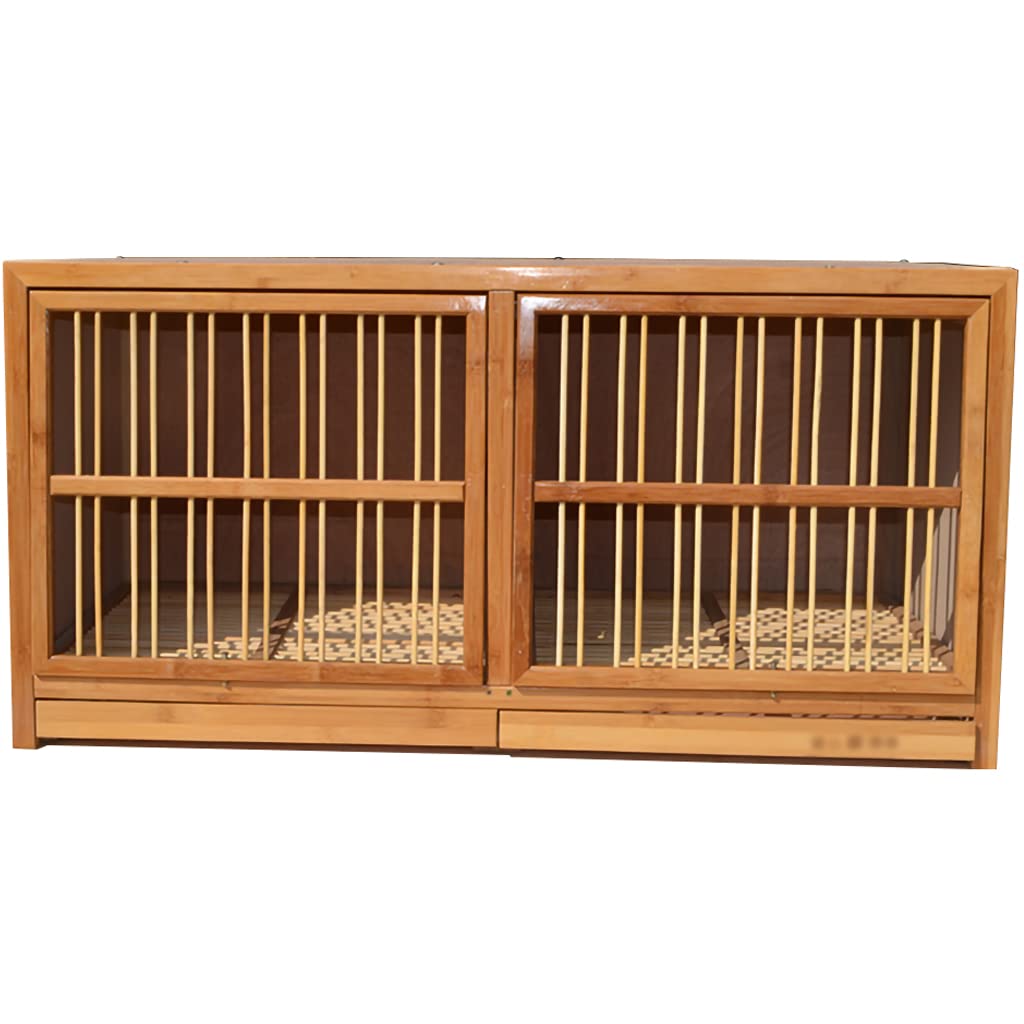 Jaula para Palomas, Jaulas para Pájaros de Bambú Grande para Palomas de Carreras, Jaula Multiusos para Emparejamiento de Palomas, Jaula Pájaros Duradera para Exteriores(Brown,90 * 40 * 45CM)