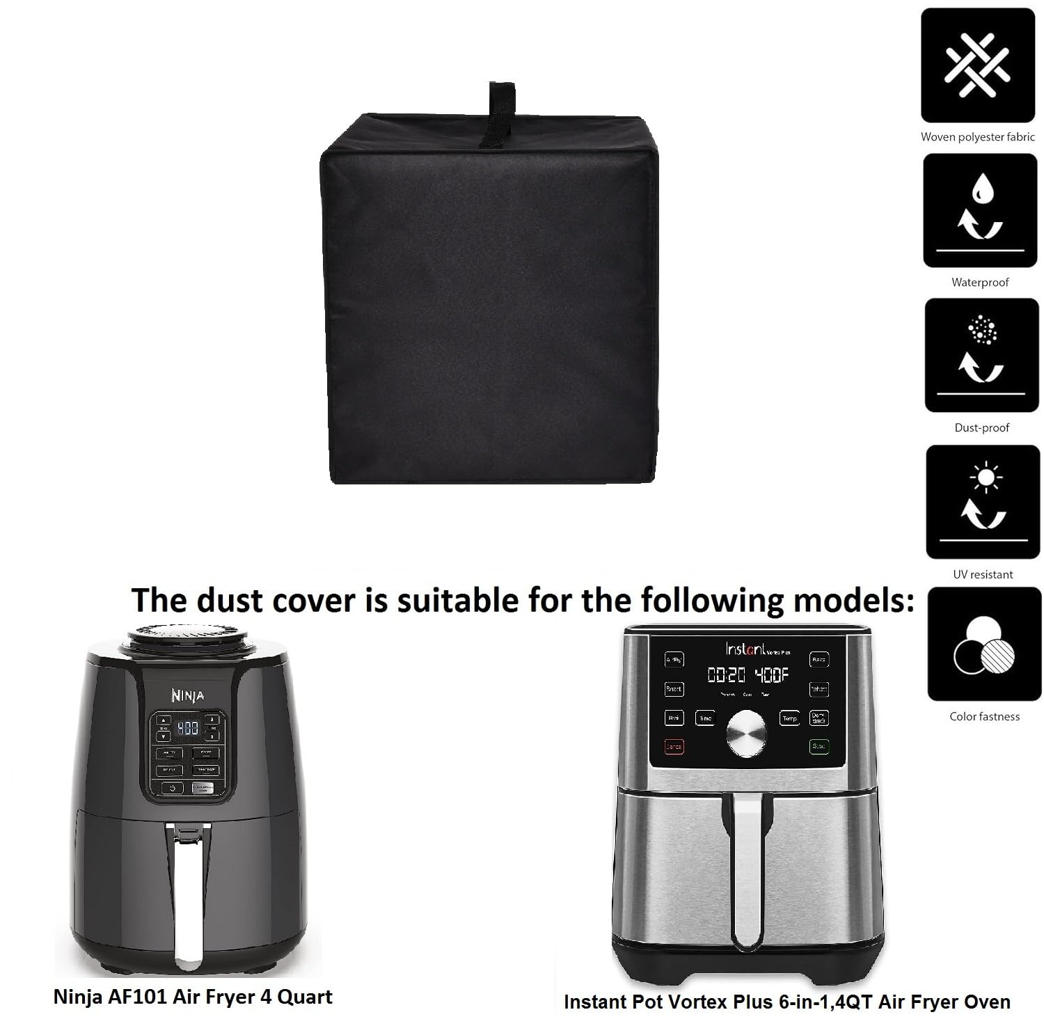 CouldyCasi Housse De Protection Robuste En Nylon Résistant à La Chaleur Et à La Poussière Pour Friteuse à Air Ninja AF101 4 Quarts/Instant Vortex Plus