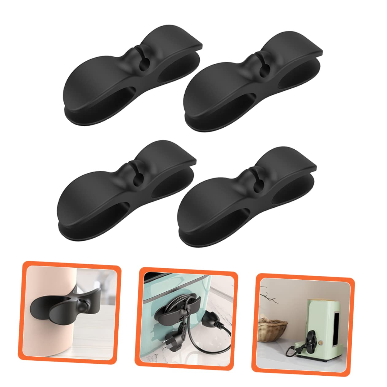 ARTIBETTER 3 Set Di Clip Per Organizzatore Di Cavi in ​​tpu Con Adesivo Forte Per Luso 4 Pezzi * 3