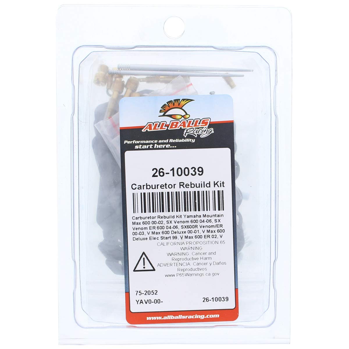 All Balls Vergaser-Umbausatz 26-10039 – Komplett-Set Für Yamaha Mountain Max U.a. (60 Teile)