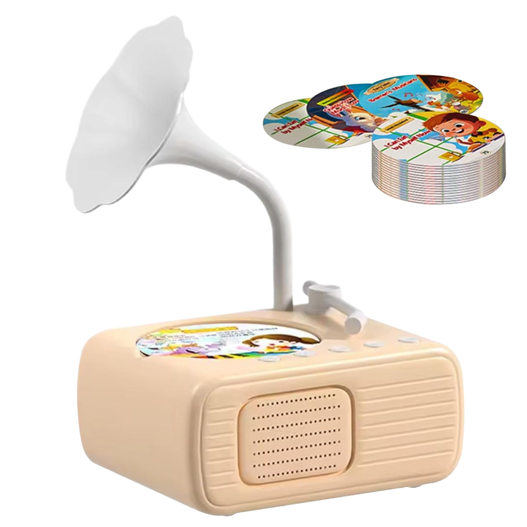 Toddler Record Player Recordable Kids Phonograph Rechargeable Educational Kids Record Player with 96 Cards & 8 Recording Cards