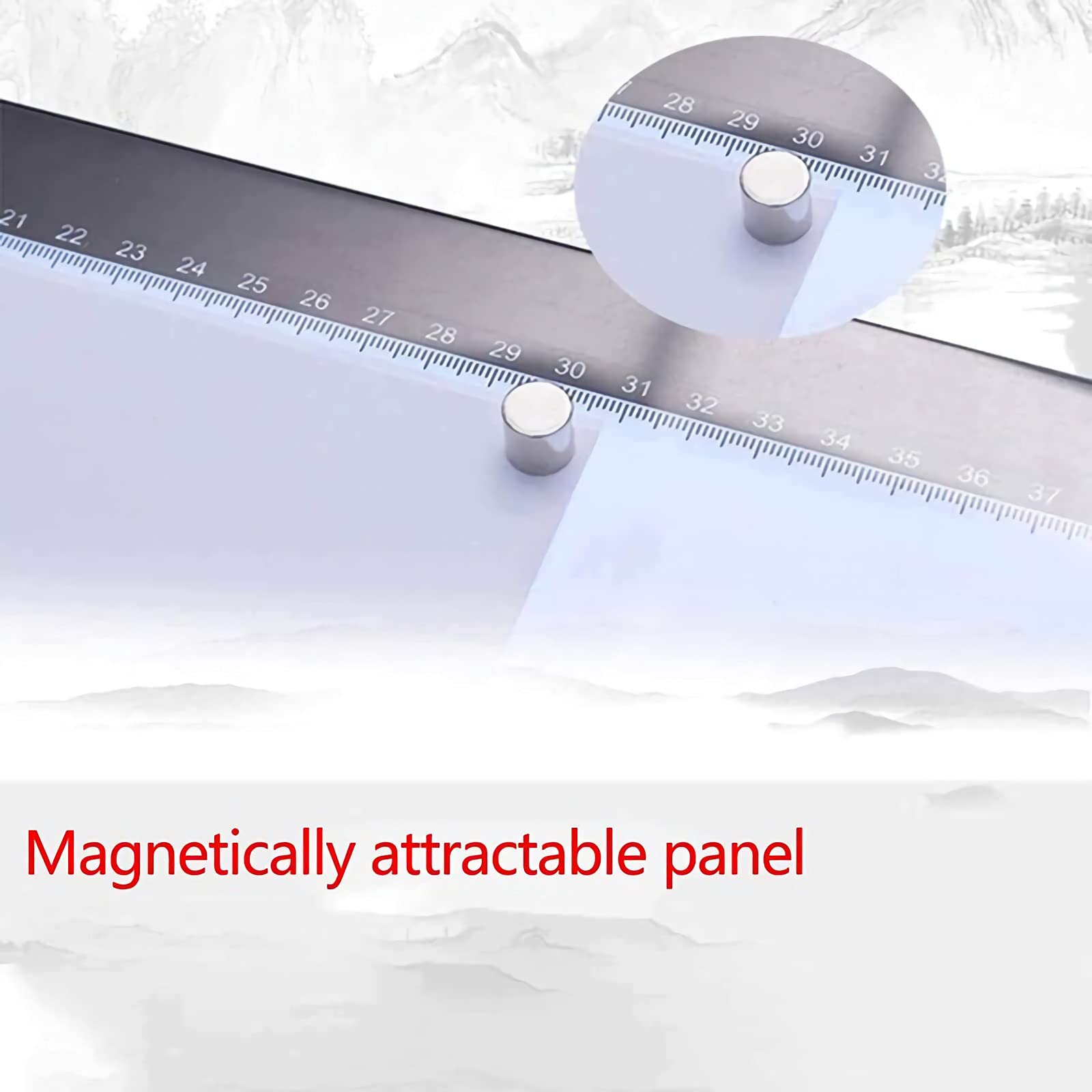 Light Box Pad Tischplatte Zum Zeichnen Malen Verfolgung LED Helle Ultradünne Tragbare LED-Spuren Stufenlos Dimmen Magnetische Hochtransparente Acrylplatte Tracer Mit Lineal Leuchttisch,Schwarz,A1