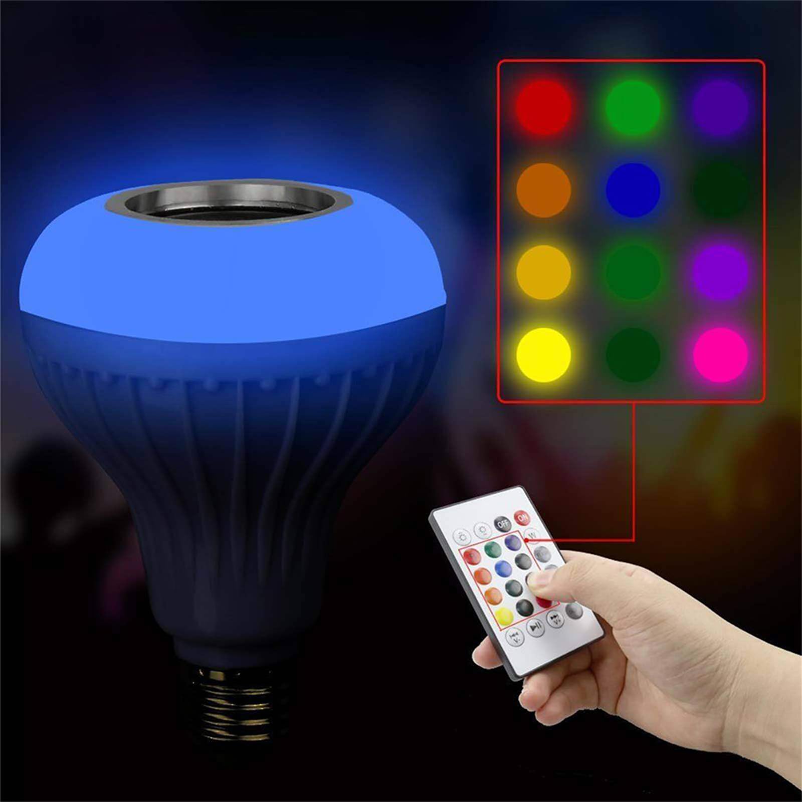 Żarówka LED, 12W E27 RGB Bluetooth Light Music Multicolor Zmiana żarówek Inteligentne żarówki LED Bluetooth z pilotem na imprezę domową,4pcs