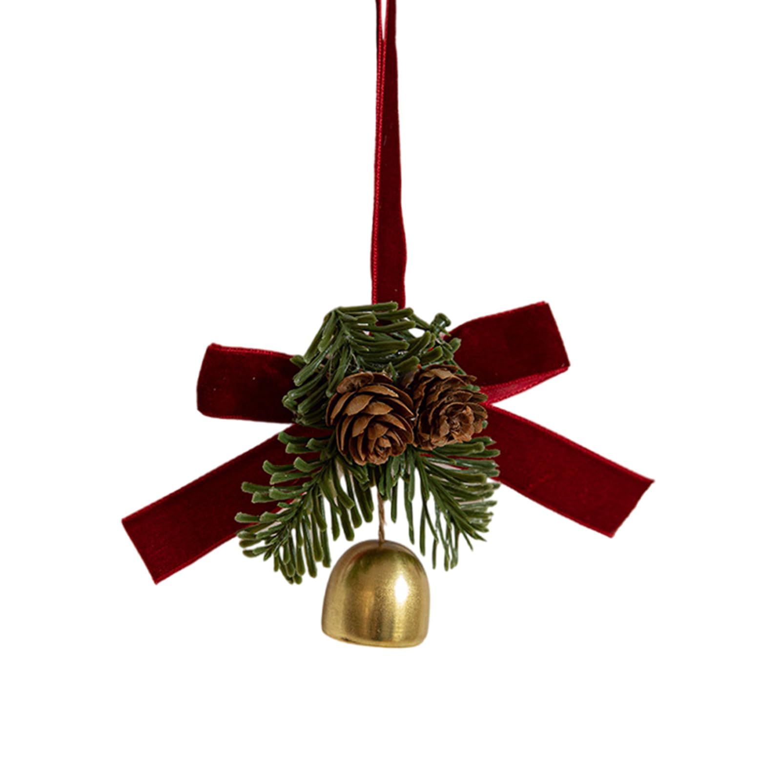 Veltros C Velvets Bowknot Pinecone Bells For Hristmas Tree Seasonal Door Handle Decoration Window Hanging Pendant Ornament Hristmas Decorations