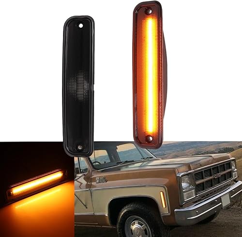 Miniatura 1 de Para 73 74 75 76 77 78 79 80 GMC Chevy Pickup Blazer Suburban Jimmy C10 C20 C30 GMC parachoques delantero intermitente luces de marcador lateral