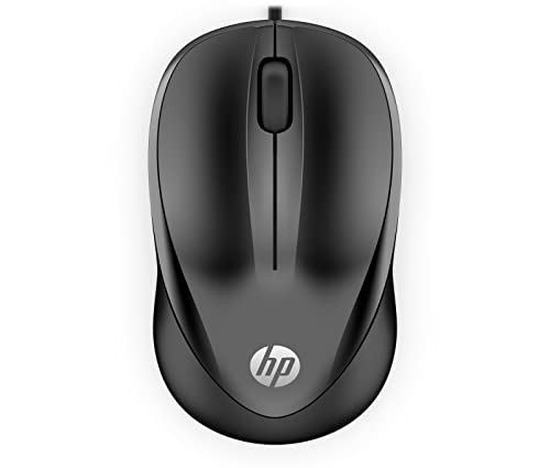 HP 1000 - Souris Filaire Noire (USB, 1200 DPI, Ambidextre)