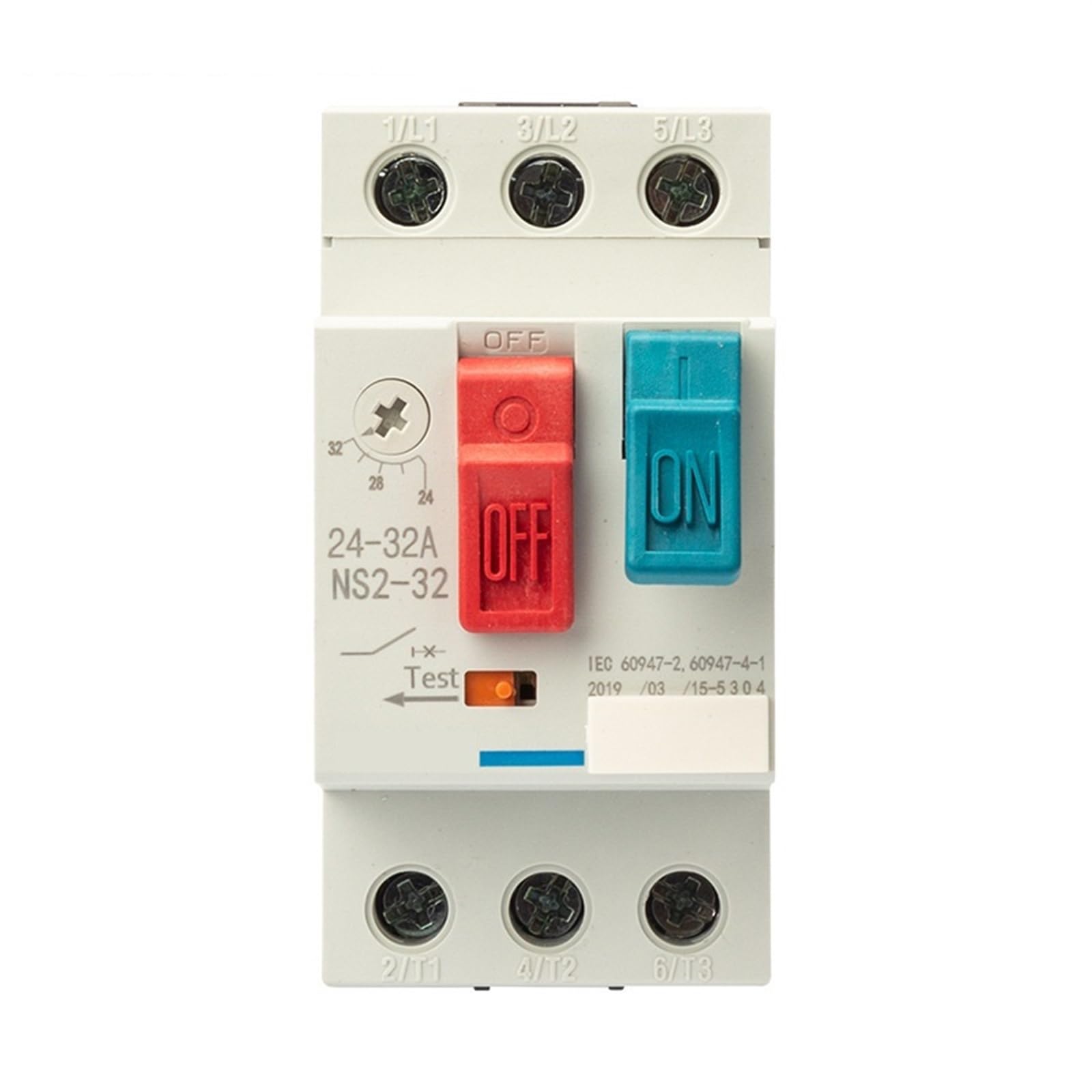 Démarreur NS2-32X à commande par bouton calibre 24-32A pour rail DIN