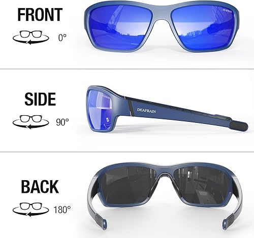 Miniatura 3 de DEAFRAIN Lentes de sol polarizados deportivos para hombres y mujeres, pesca, correr, golf, irrompible, marco TR90, protección UV400