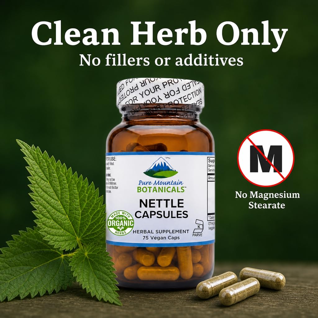 Pure Mountain Botanicals Stinging Nettle Leaf Capsules - 500mg Organic — Amazon image 4