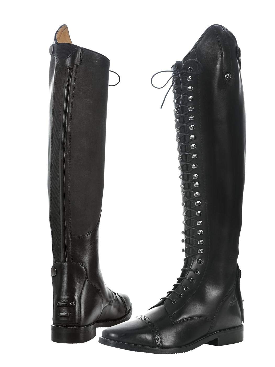 Busse Laval NW Botas de hípica Piel Cordones Negro