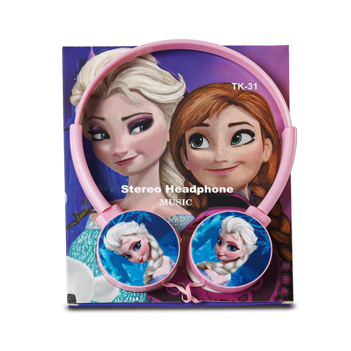 ILEARNNGROW Cartoon Theme On Ear Plastic Headphones for Kids, Without Mic (Pink Princess)-image-24