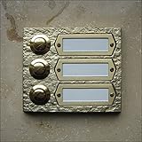  SCHARF metall design Messing helle Klingel Klingelplatte Türklingel Klingeltaster 3-reihig
