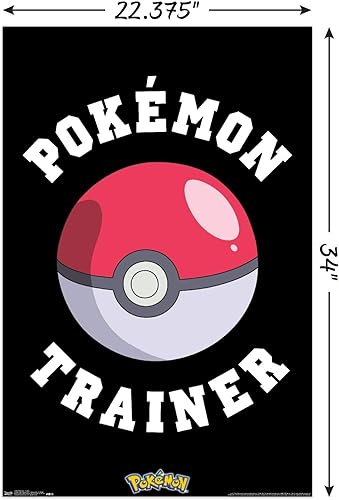 Miniatura 3 de Trends International Pokémon - Póster de pared de entrenador, 22.375 x 34 pulgadas, paquete de póster y montaje