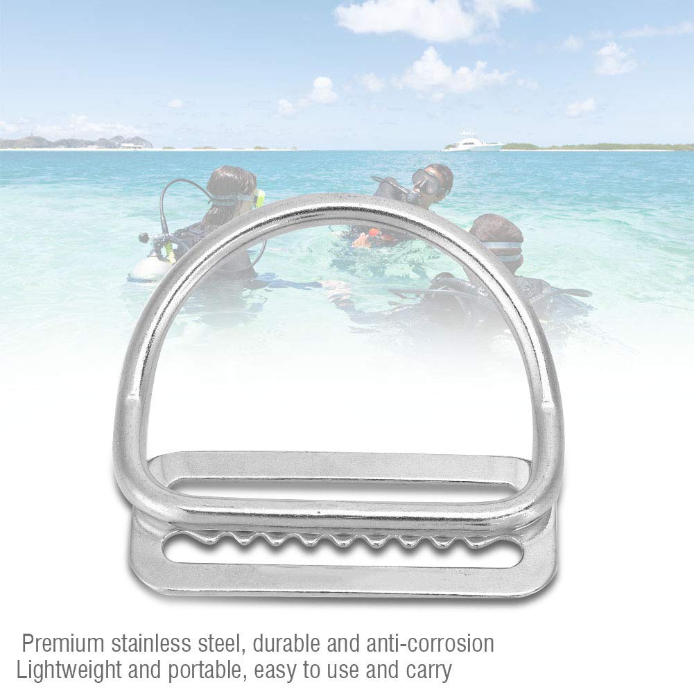 cardyven Buckle Diving Weight Belt, Stable Stainless Steel Slide Buckle Strap Keeper Diving Accessory for Outdoor Diving Accessories Scuba Diving Surfing Climbing
