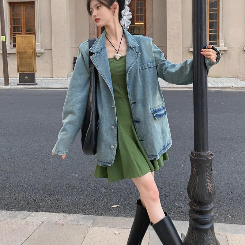 Cowboy Jacket, Fashionable and high-end, Niche and Versatile, Trendy Shoulder Pads, American Retro Suit4