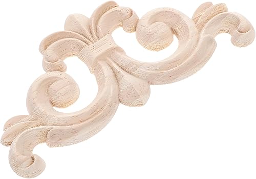 4 piezas de apliques de madera Onlays decorativos muebles apliques marco sin pintar decoración de puerta calcomanía para puerta de cama gabinete