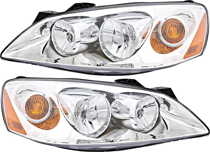 For Pontiac G6 Headlights Lamps Set 2005 2006 2007 2008 2009 2010 Halogen Driver and Passenger Side