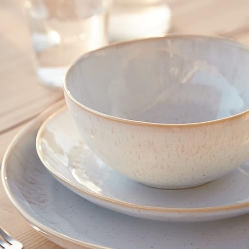 Miniatura 5 de Casafina Servicio de 5 piezas de cerámica de cerámica para 1  Colección Eivissa, beige arena  Juego de vajilla apta para microondas y lavavajillas