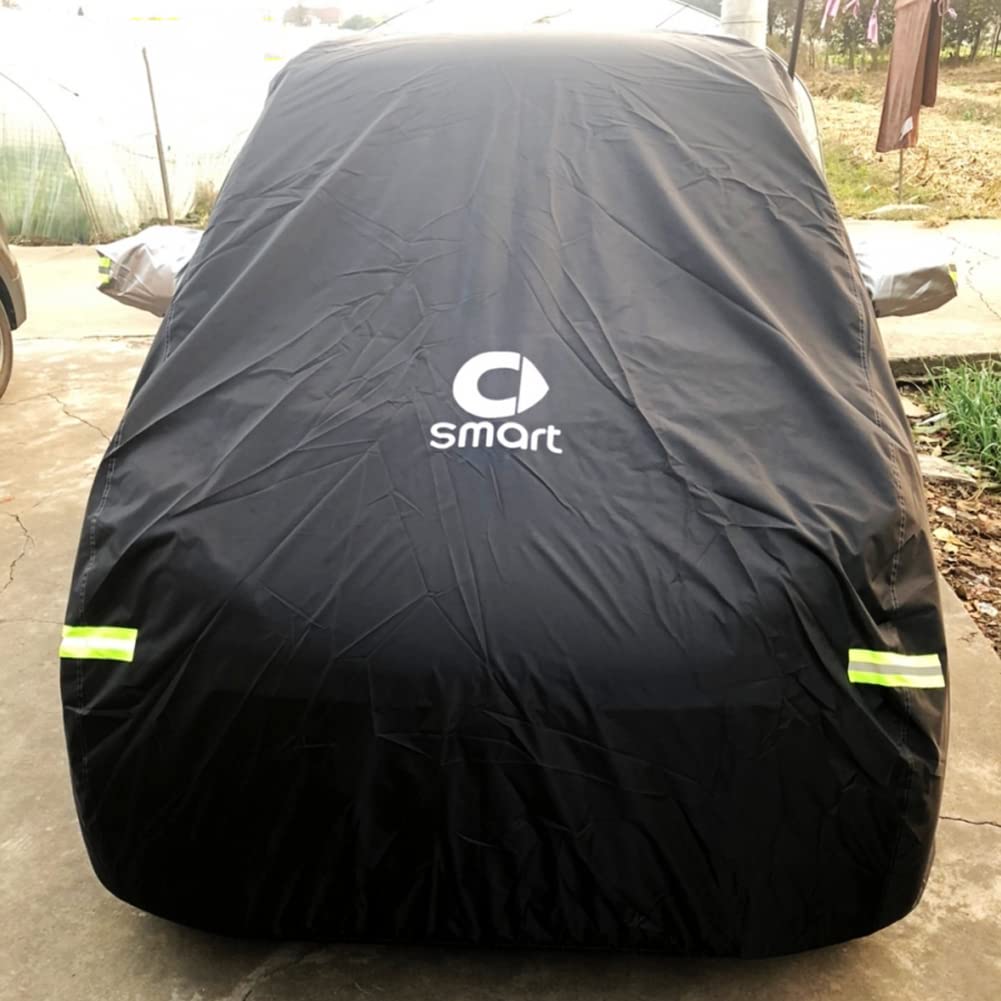 Telo Copriauto Per Smart Fortwo - Impermeabile, UV Protezione, Tessuto Oxford Nero - Foto 4