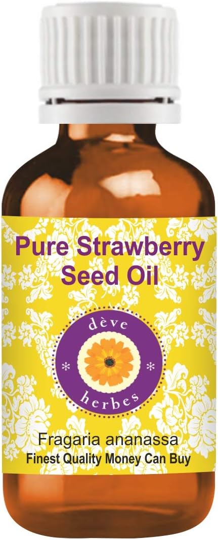 Deve Herbes Pure Strawberry Seed Oil (Fragaria Ananassa) 100% Natural Therapeutic Grade for Personal Care, 50 ml