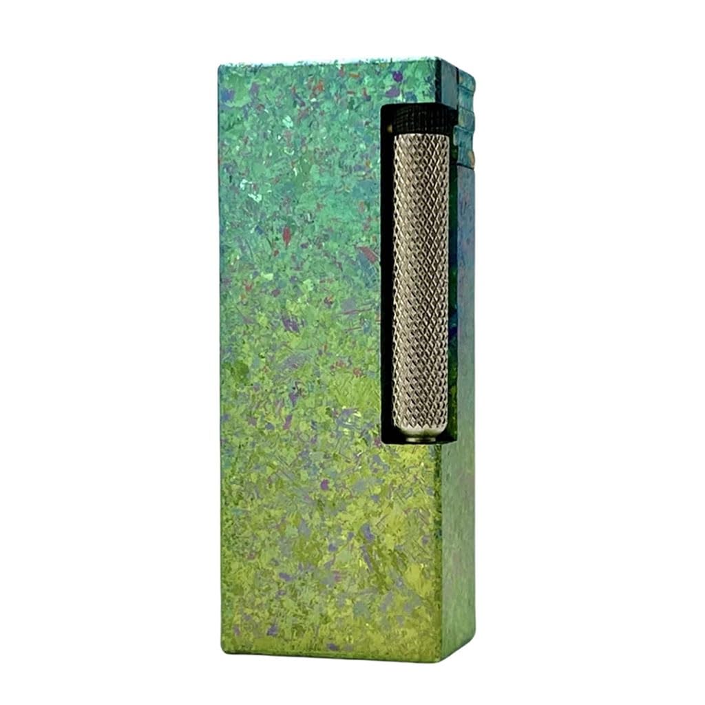 Narrow Retro Kerosene Lighter High-end Titanium Alloy Soft Flame Side Sliding Wheel Ignition Mens Collectible Gift Green