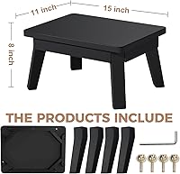 Vista 3 de HOUCHICS Taburete One Step para adultos y niños, taburete de madera para mesita de noche, multiusos, adecuado para cocina, baño, dormitorio