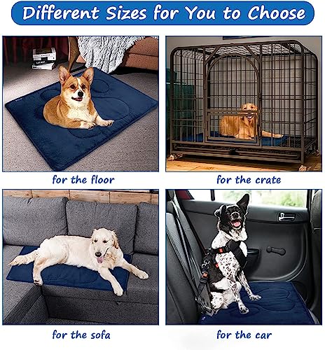 2 Pack Dog Crate Pad (23″x 36″), Dog Crate Mat with Anti-Slip Bottom, Dog Mats for Sleeping, Breathable Dog Crate Bed Kennel Pad, Washable Dog Bed Crate Mat, Navy&Grey 2 Pack Dog Crate Pad (23″x 36″), Dog Crate Mat with Anti-Slip Bottom, Dog Mats for Sleeping, Breathable Dog Crate Bed Kennel Pad, Washable Dog Bed Crate Mat, Navy&Grey