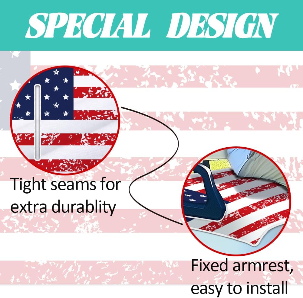 ORIGACH Distressed American Flag Golf Cart Seat Covers, 51x31inch image 3