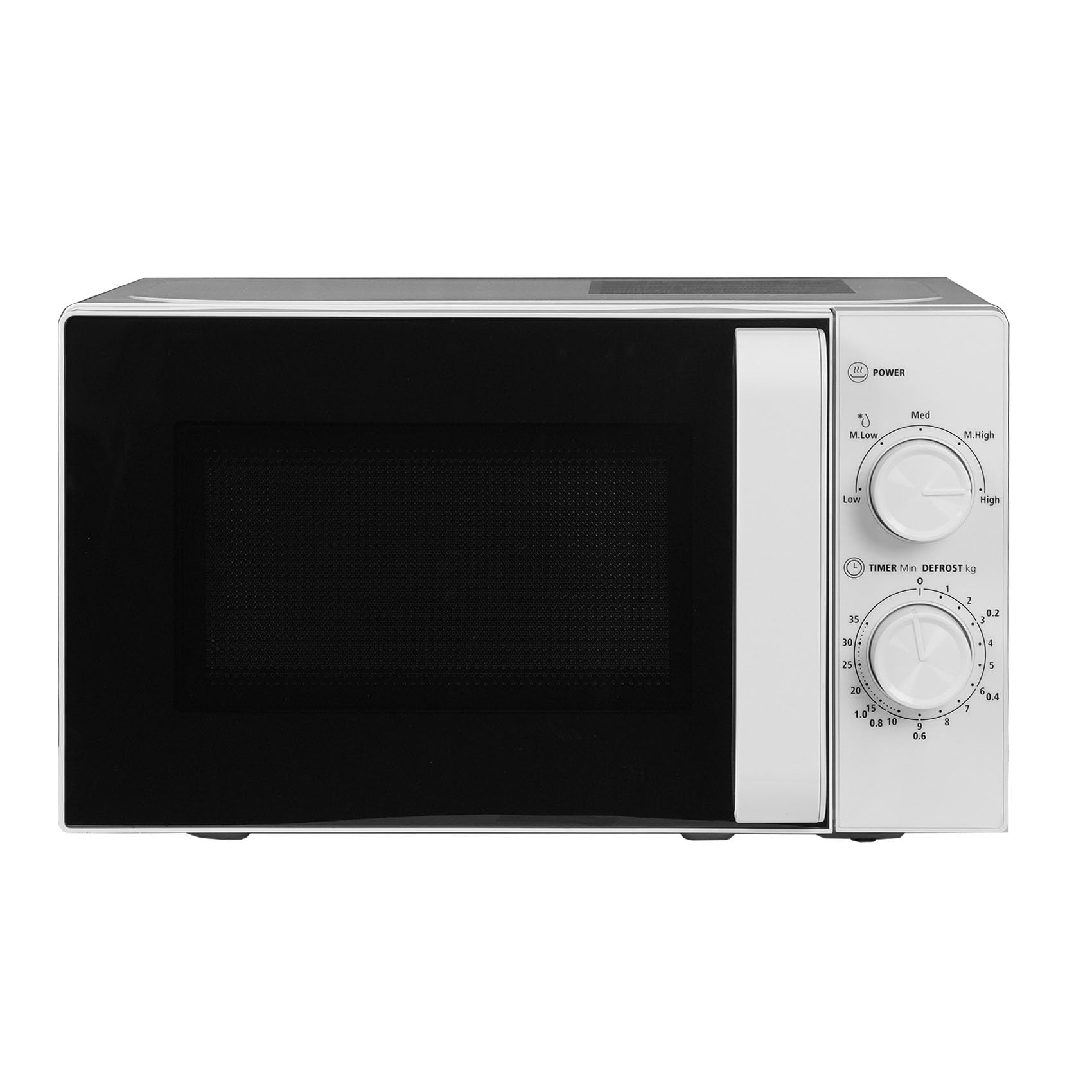 Techomey Solo Mikrowelle 20L 700W mit Drehteller 5 Leistungsstufen Schwarz
