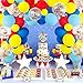 Circus Balloons Arch Kit 80 Pack Red Blue Yellow Latex Balloons Confetti Balloon Garland Strip Set for Paw Baby Shower Birthday Decorations Carnival Circus Party Supplies
