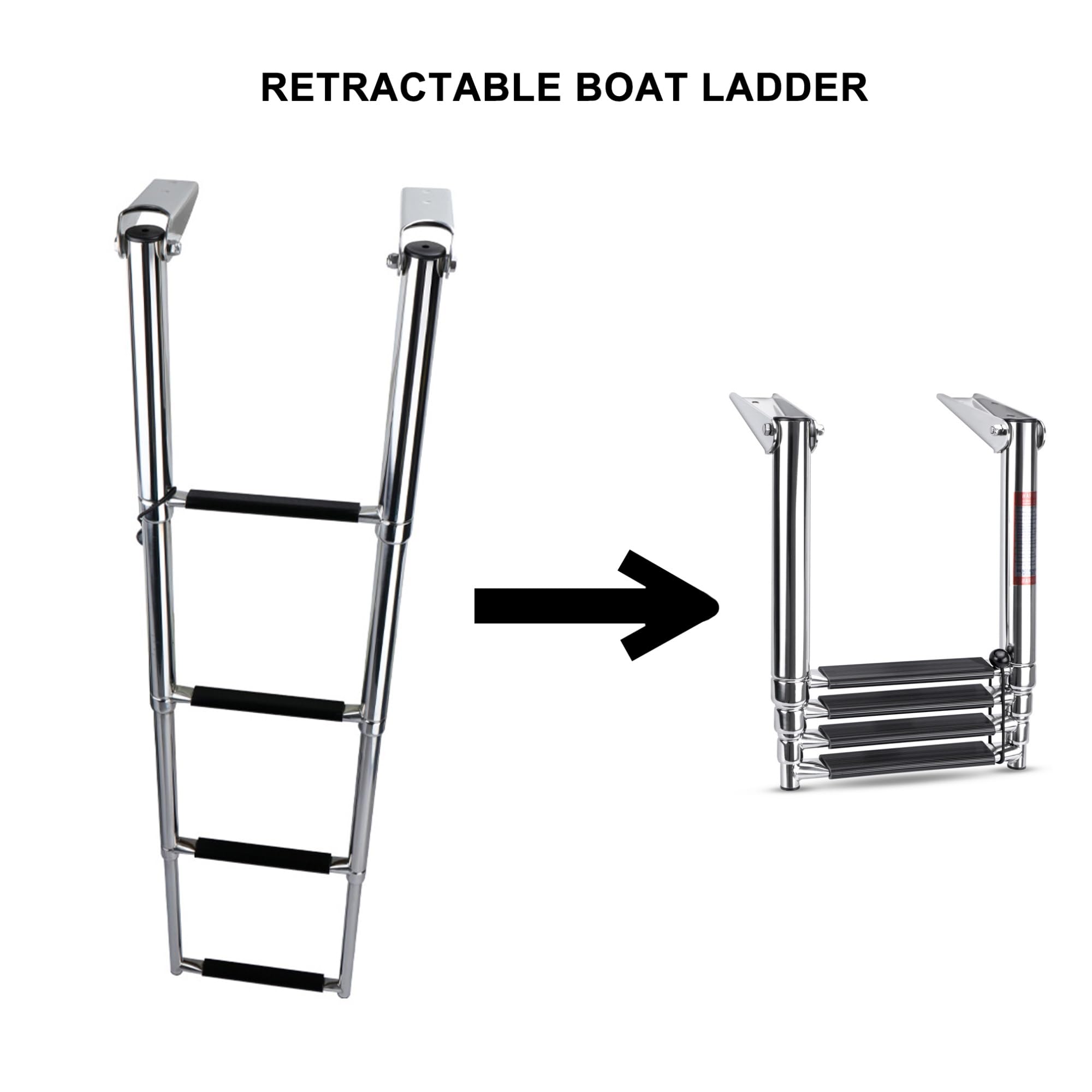 ÉChelle De Bateau TéLescopique En Acier Inoxydable, éChelle De Bateau Ponton, éChelle Pliante, éChelle De Bain, Extension D'éChelle De Quai En Acier Inoxydable 316 Pour Bateau Marin, Yacht(116cm/46in)