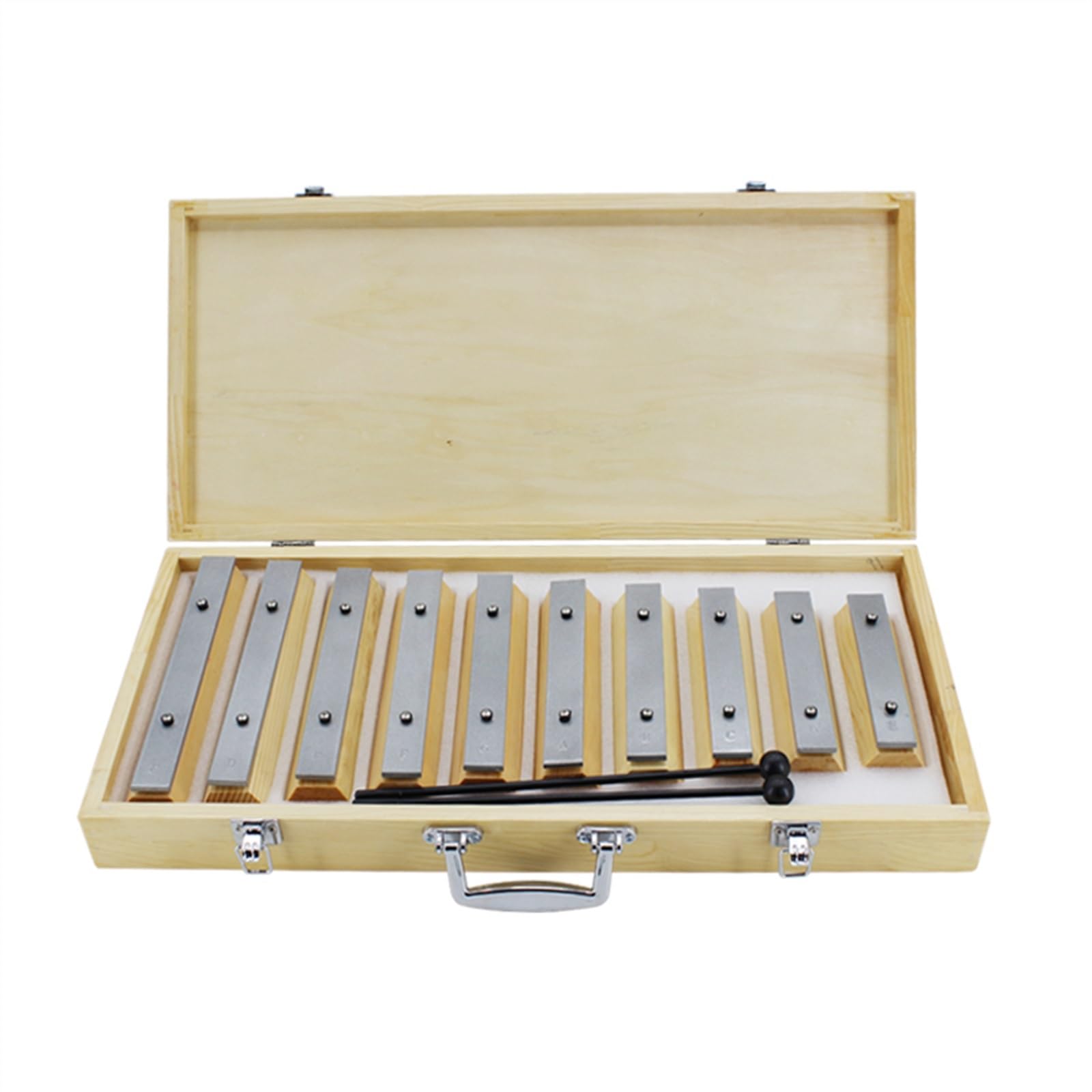 Strumento a percussione Xilofono battuto a mano Glockenspiel in mattoni a 10 toni con piastra in alluminio Kit Glockenspiel Professionale