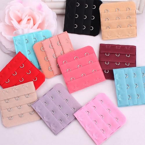 Vipolish 22Pcs Womens Bra Extenders 3 Hook 3 Rows Bra Extension Strap Color Random #TOP3