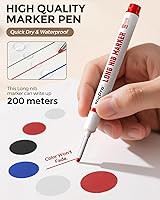 Vista 4 de Nicpro 8 rotuladores de punta larga, marcadores de agujero profundo de 0.78 pulgadas, marcadores de construcción de secado rápido e impermeables